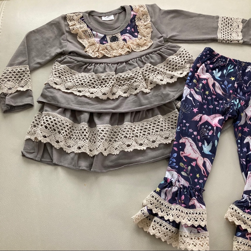 Boutique Embroidered Lace Unicorn 🦄 Pants Set - Picture 8 of 8